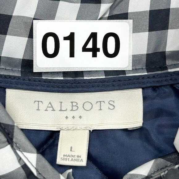 Talbots Vest Women’s L Black White Gingham Plaid Quilted Puffer Western Preppy - Picture 12 of 12